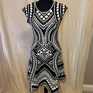 Black and white Adrianna Papell XS stretch dress
